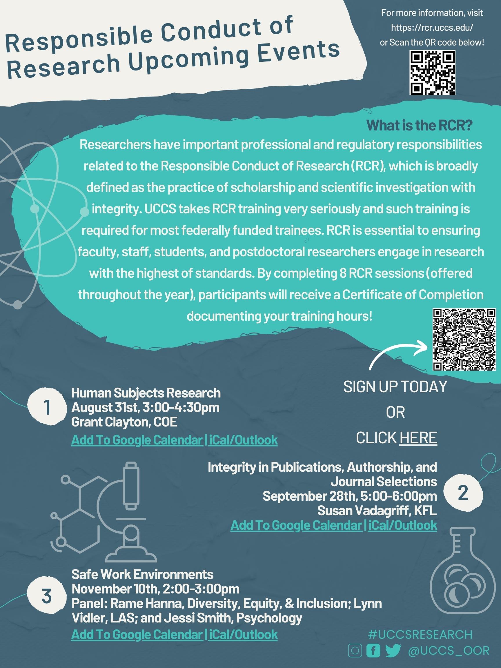 Events Responsible Conduct Of Research